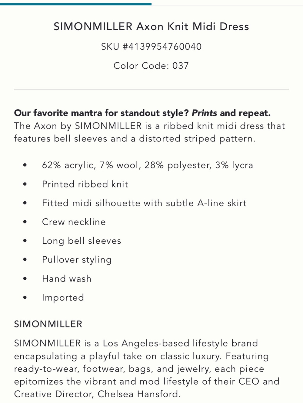 Anthropologie Simon Miller Green Ombre Ribbed Crewneck Sweater Dress - Picture 8 of 8